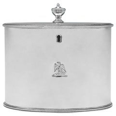 Hester Bateman George III Antique Sterling Silver Tea Caddy from 1780