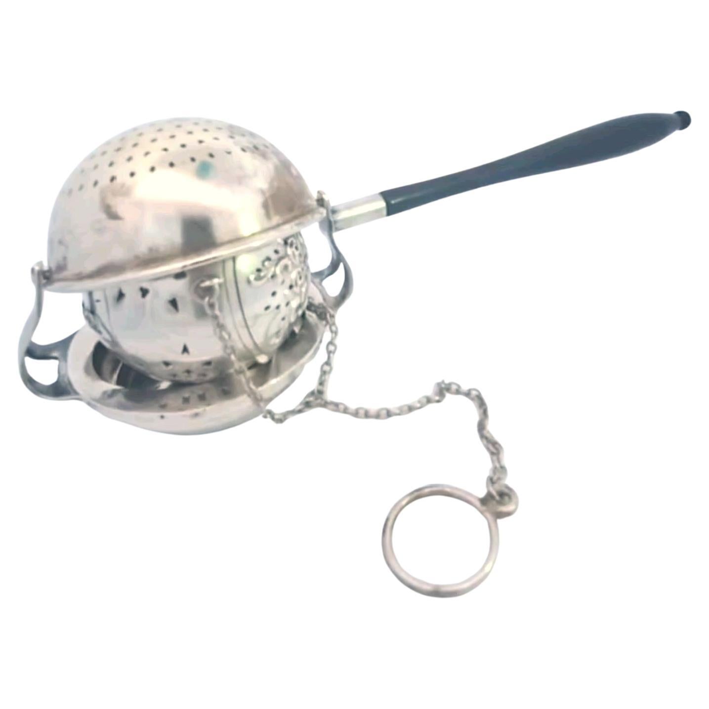 Sterling Silver Tea Infuser with Tray