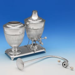 Rare Antique Sterling Silver Napier Coffee Machine by R & W Sorley Glasgow, 1900