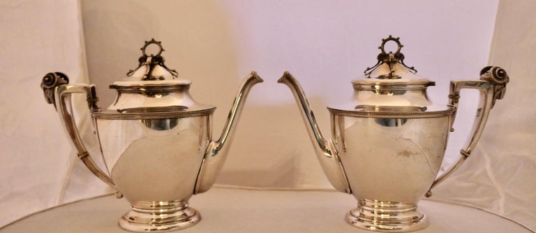 American Sterling Silver Tea Pots '2' & Sugar Stamped B & R, Boston For Sale