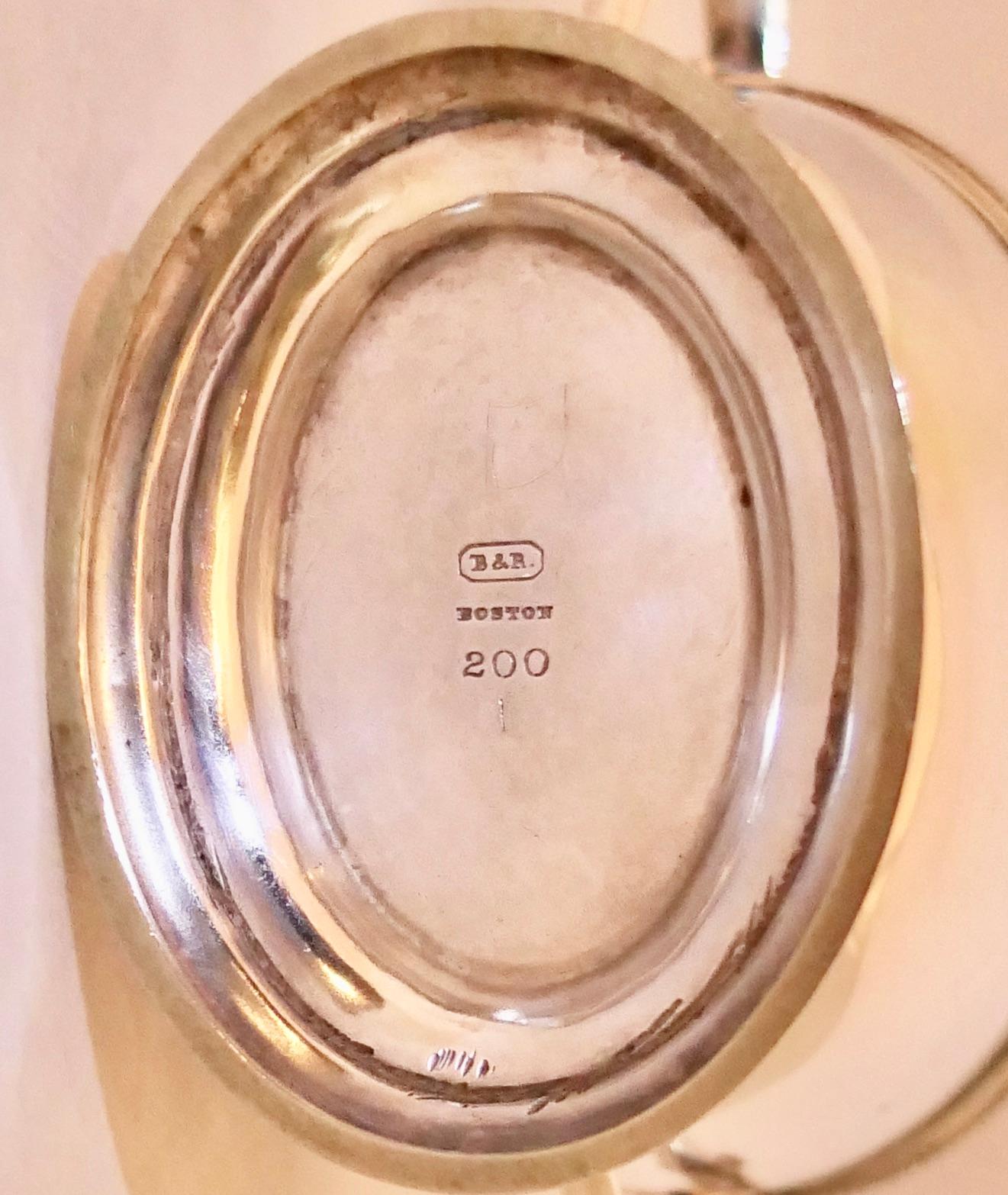 Tetera de plata de ley '2' y azúcar con el sello B & R, Boston en venta 2