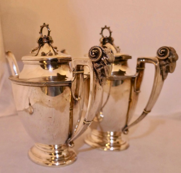 Sterling Silver Tea Pots '2' & Sugar Stamped B & R, Boston For Sale 4
