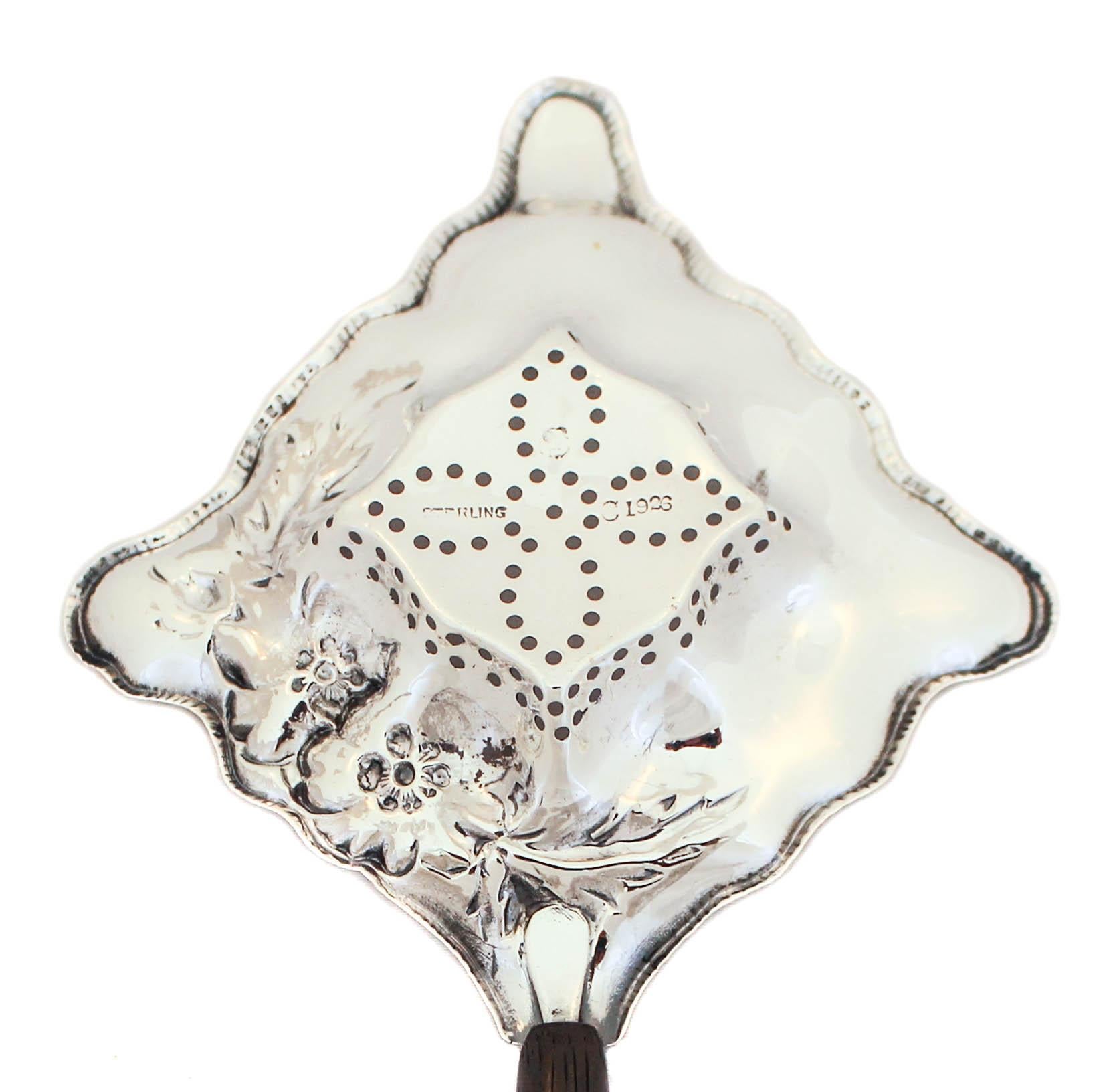 Mid-20th Century Sterling Silver Tea Strainer For Sale