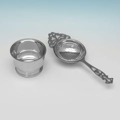 Sterling Silver Tea Strainer & Stand, William Suckling Ltd, Birmingham 1949