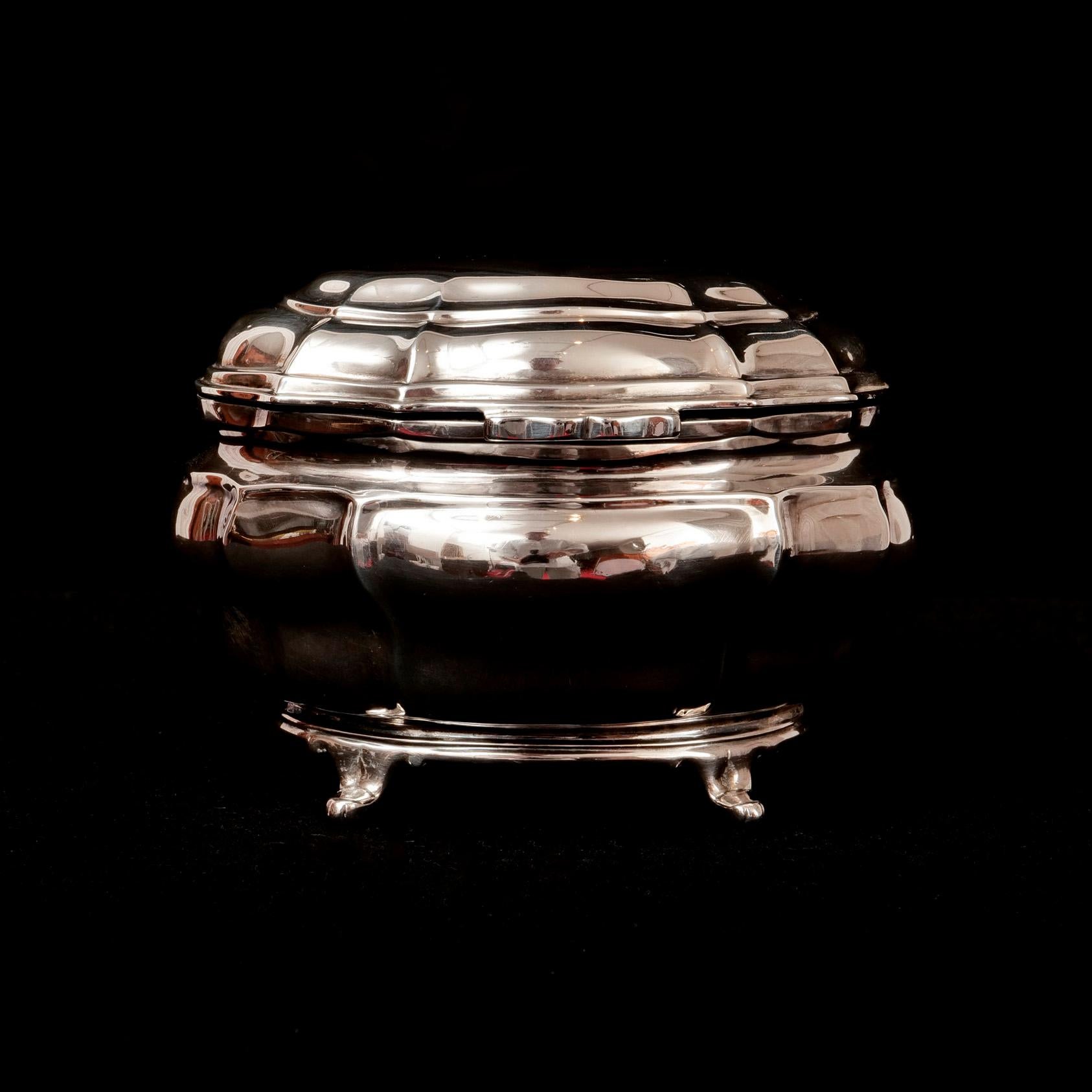 Sterling Silver Tea / Sugar Caddy London 1912 In Good Condition For Sale In Münster, DE