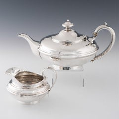 Sterling Silver Teapot and Cream Jug London 1839