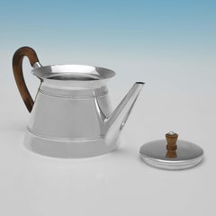 George V Antique English Sterling Silver Teapot, Birmingham 1913 Haseler Bros