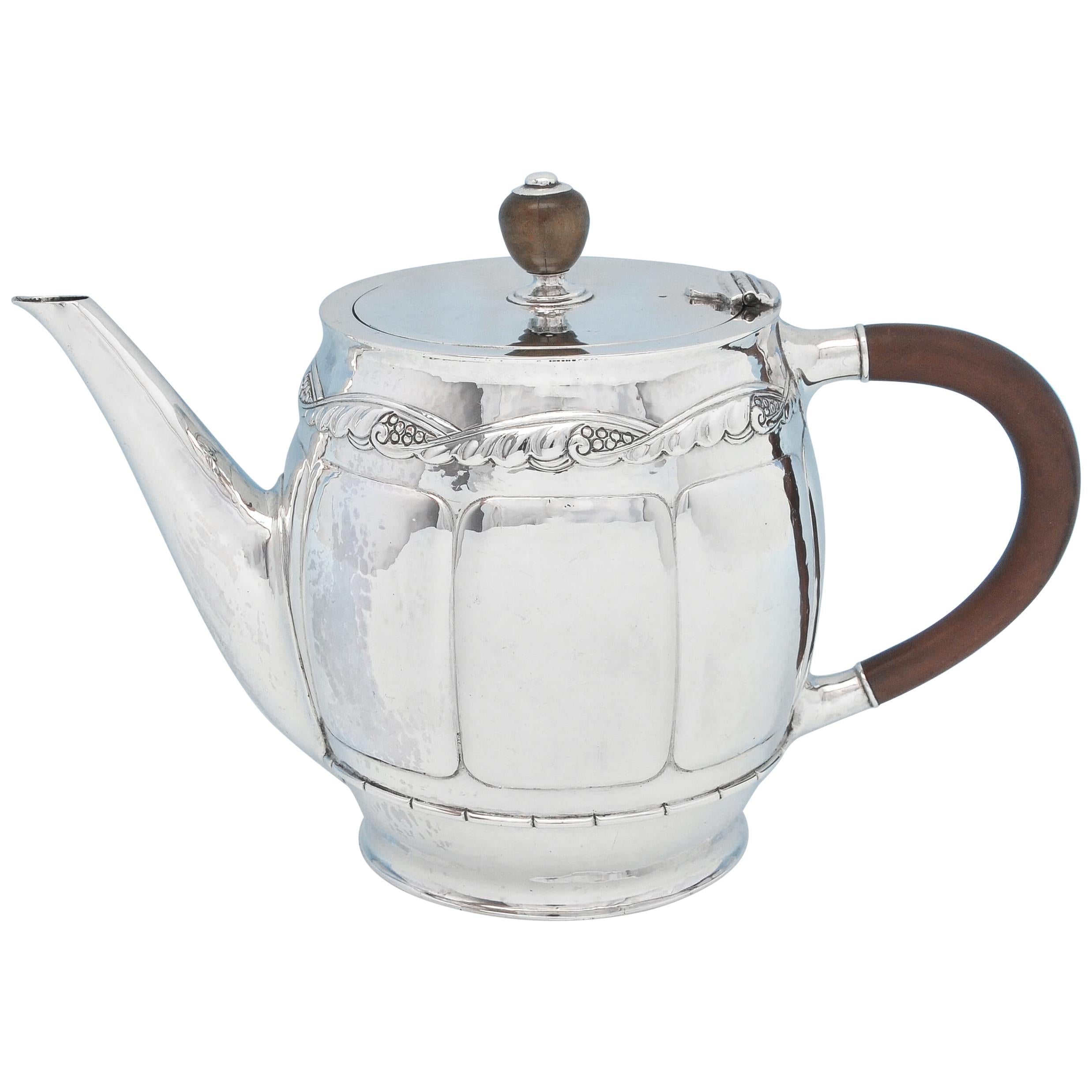 Arts & Crafts Antique Sterling Silver Teapot by Liberty & Co. 1914