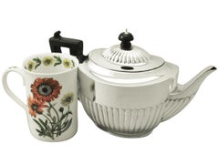 Sterling Silver Teapot, Queen Anne Style, Antique Victorian