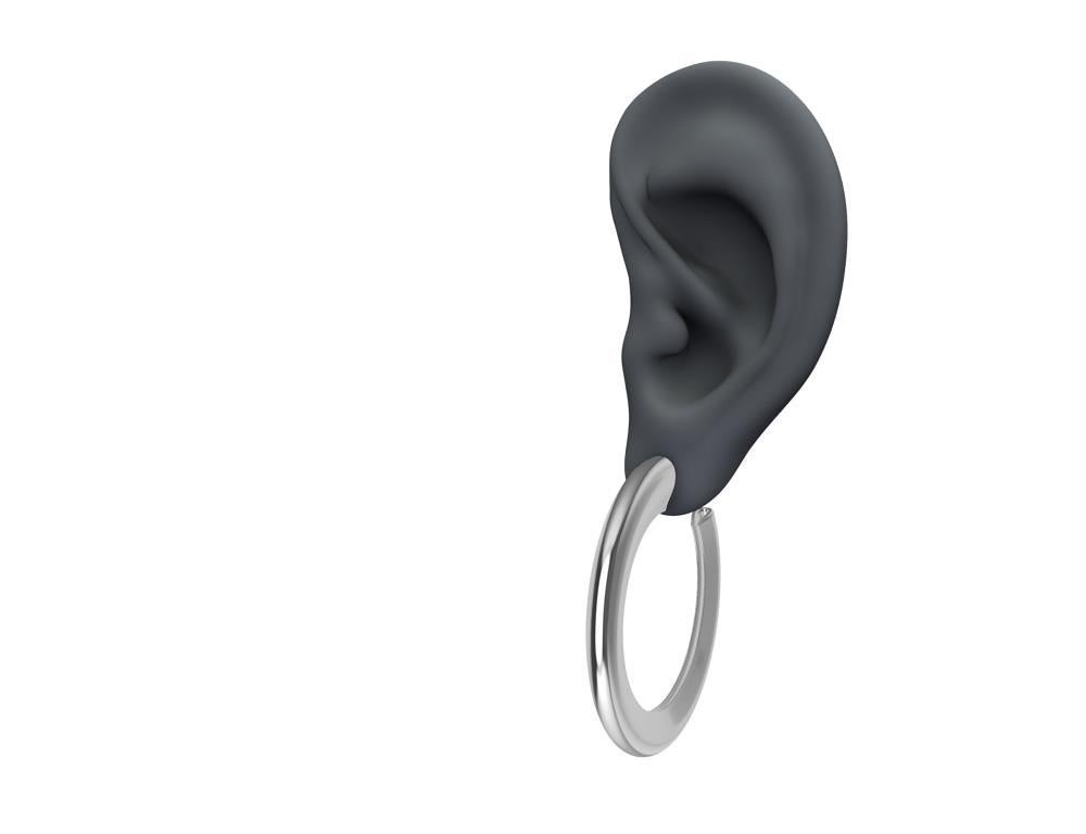 Contemporary Sterling Silver Teardrop Hoop Earrings For Sale