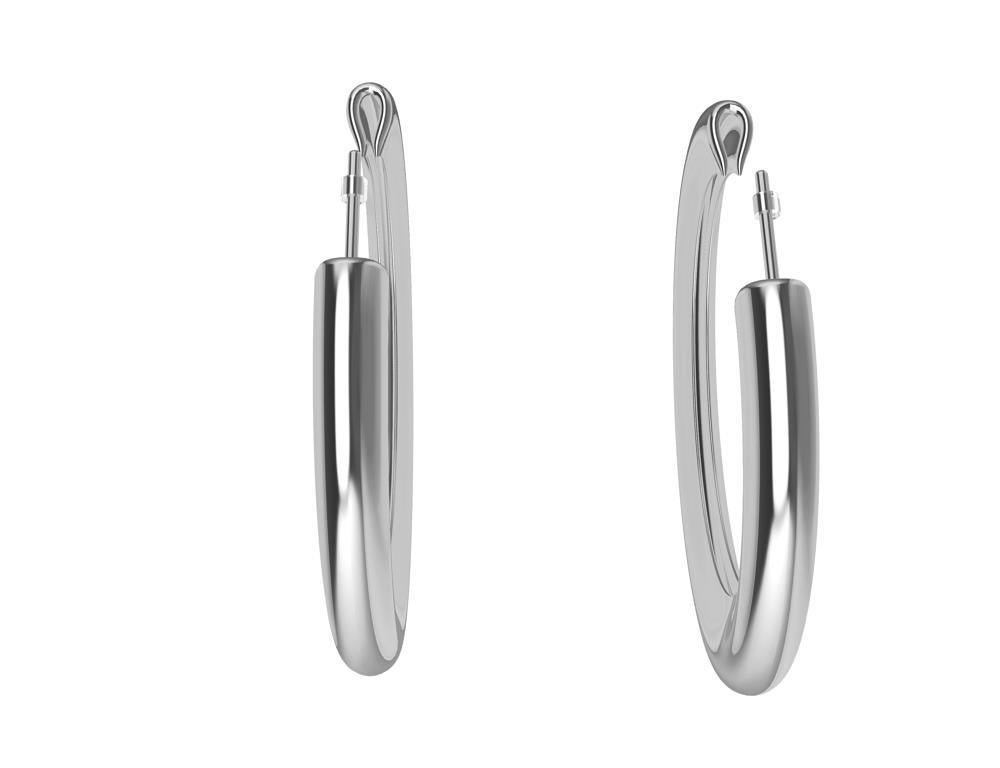 Sterling Silver Teardrop Hoop Earrings For Sale 2