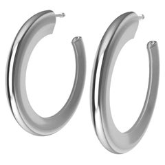 Used Sterling Silver Teardrop Hoop Earrings