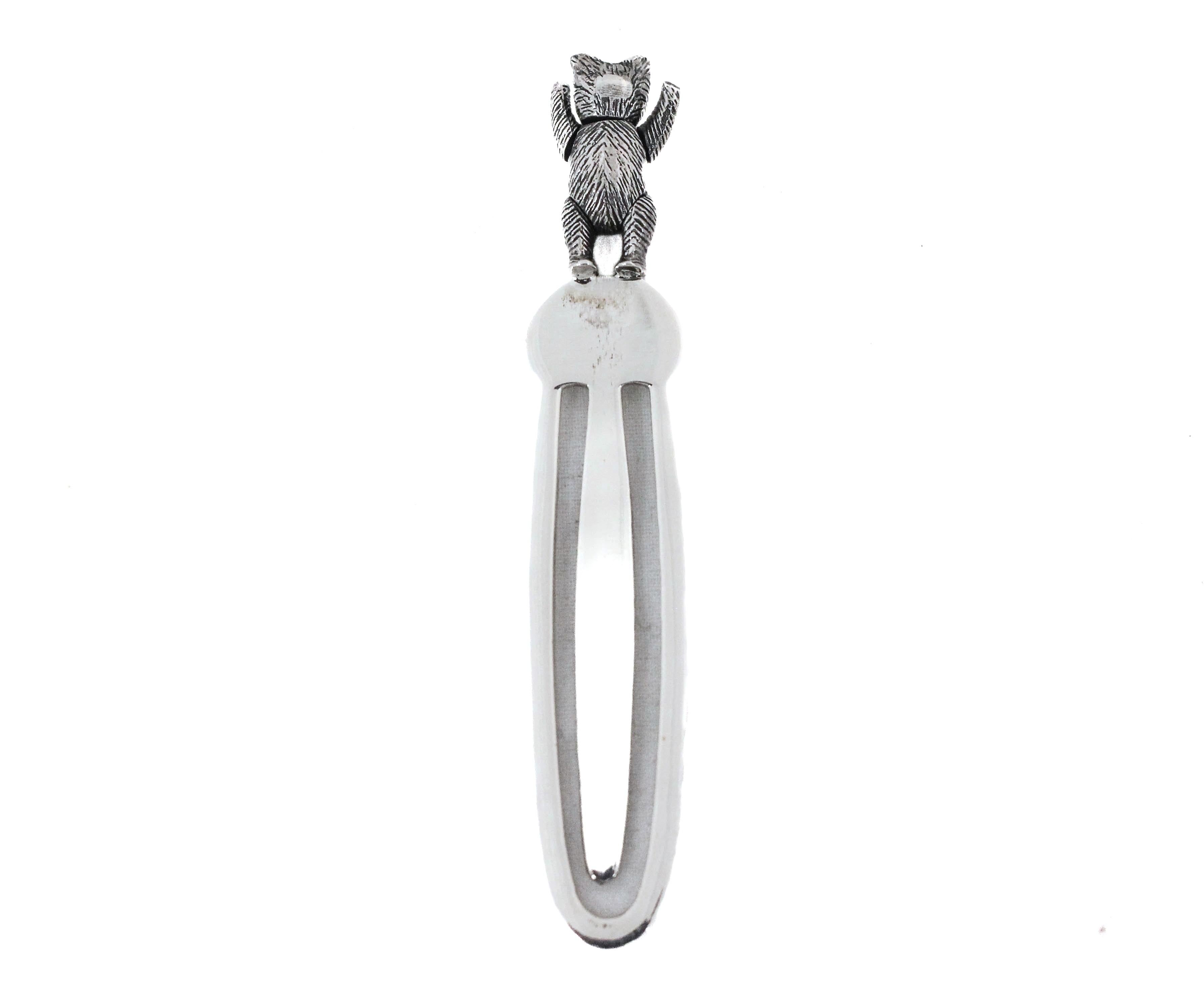 Bookmark Teddybear en argent sterling Neuf - En vente à Brooklyn, NY