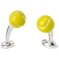 Deakin & Francis Sterling Silver Tennis Ball Cufflinks