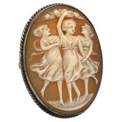 Retro Sterling Silver "Three Muses" Cameo Ring