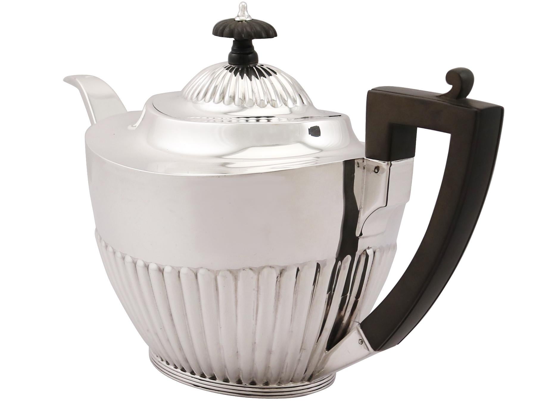 Antique Sterling Silver Three Piece Tea Service 6