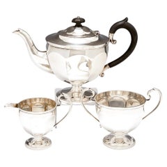 Sterling Silver Three Piece Tea Set Sheffield, 1912