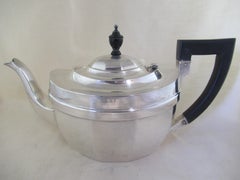 Sterling Silver Three Piece Teaset, Hallmarked:-Chester 1926 & Birmingham:-1927