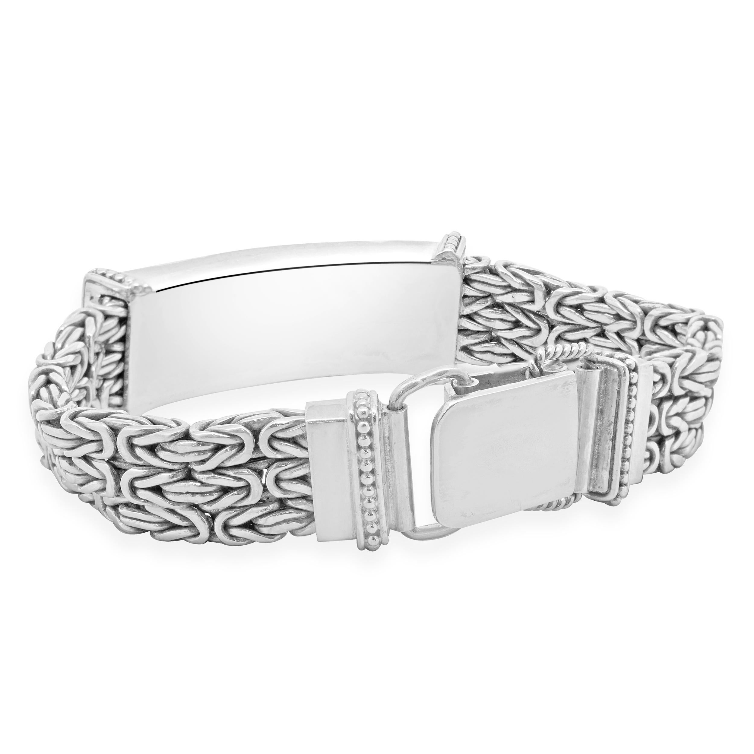 Dreireihiges Sterlingsilber-Armband im byzantinischen Stil im Zustand „Hervorragend“ im Angebot in Scottsdale, AZ