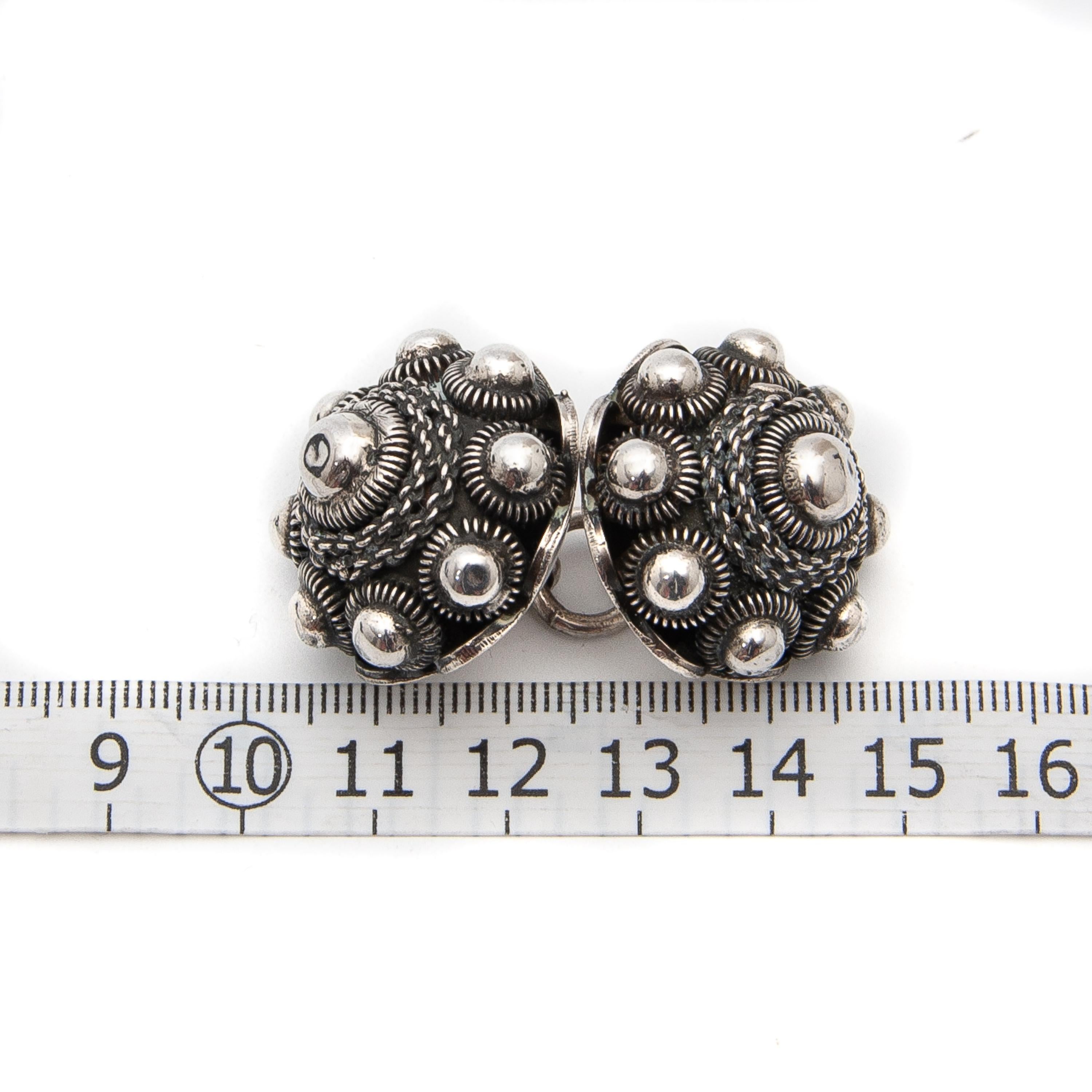 Antique Sterling Silver Throat Knots, Netherlands, 1900 For Sale 4