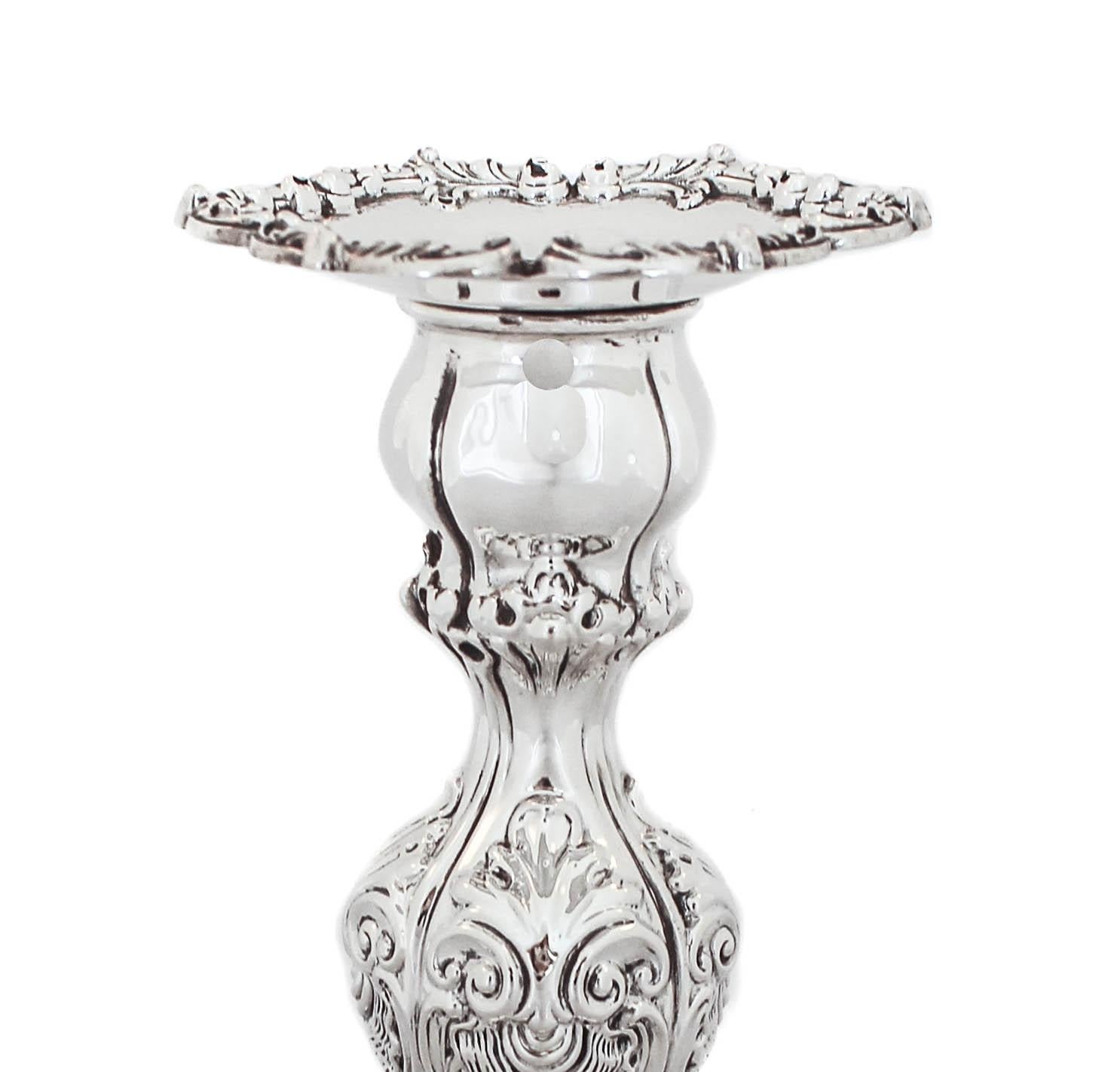 American Sterling Silver Tiffany Candlesticks For Sale