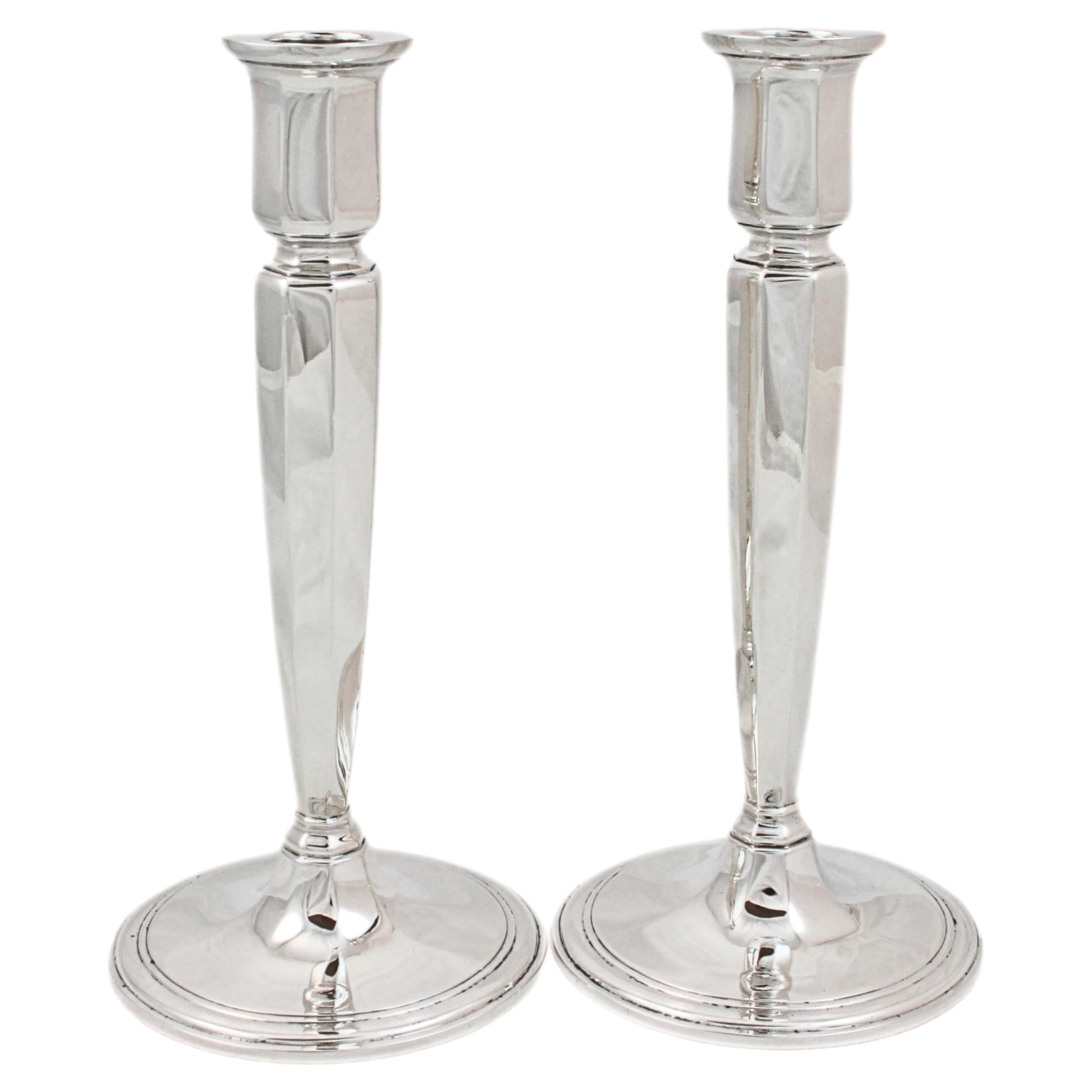 Sterling Silver Tiffany Candlesticks For Sale