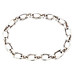 Sterling Silver Tiffany & Co 1837 Oval Clasping Link Bracelet