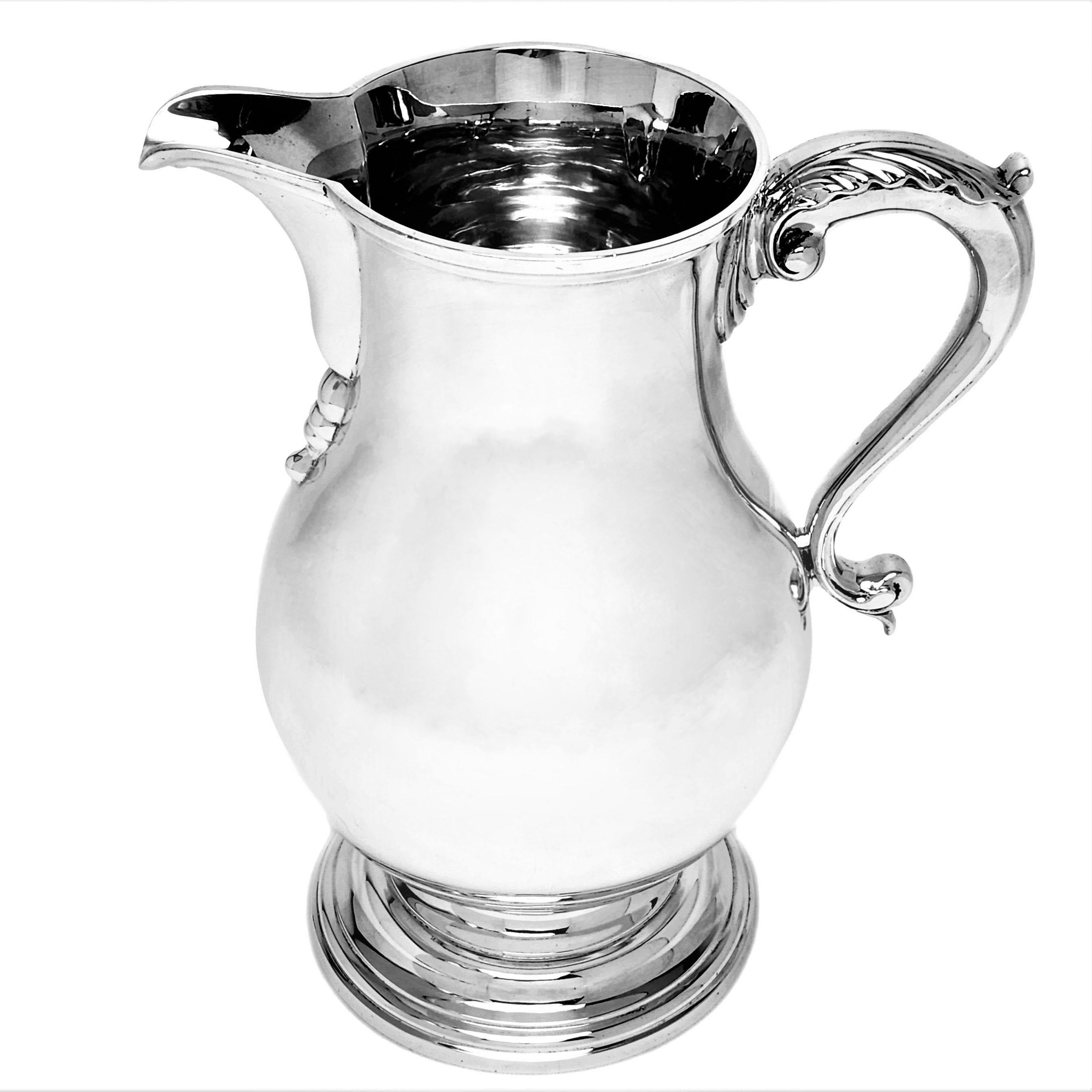 English Sterling Silver Tiffany & Co Georgian style Beer Jug Water Pitcher 1936
