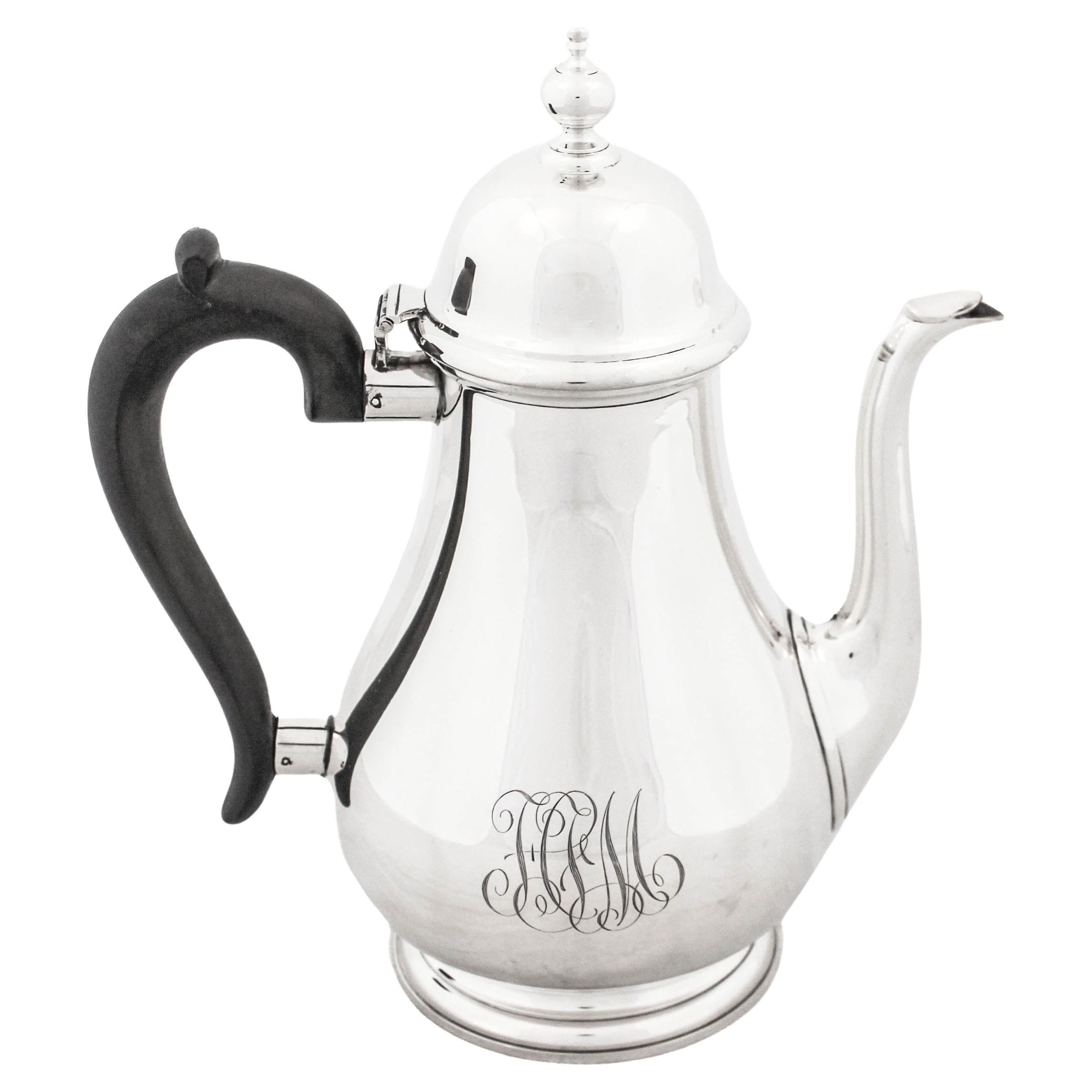 Sterling Silver Tiffany Coffee/Tea Pot For Sale