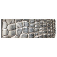 Tiffany & Company Pince à billets en argent sterling et crocodile, années 1950