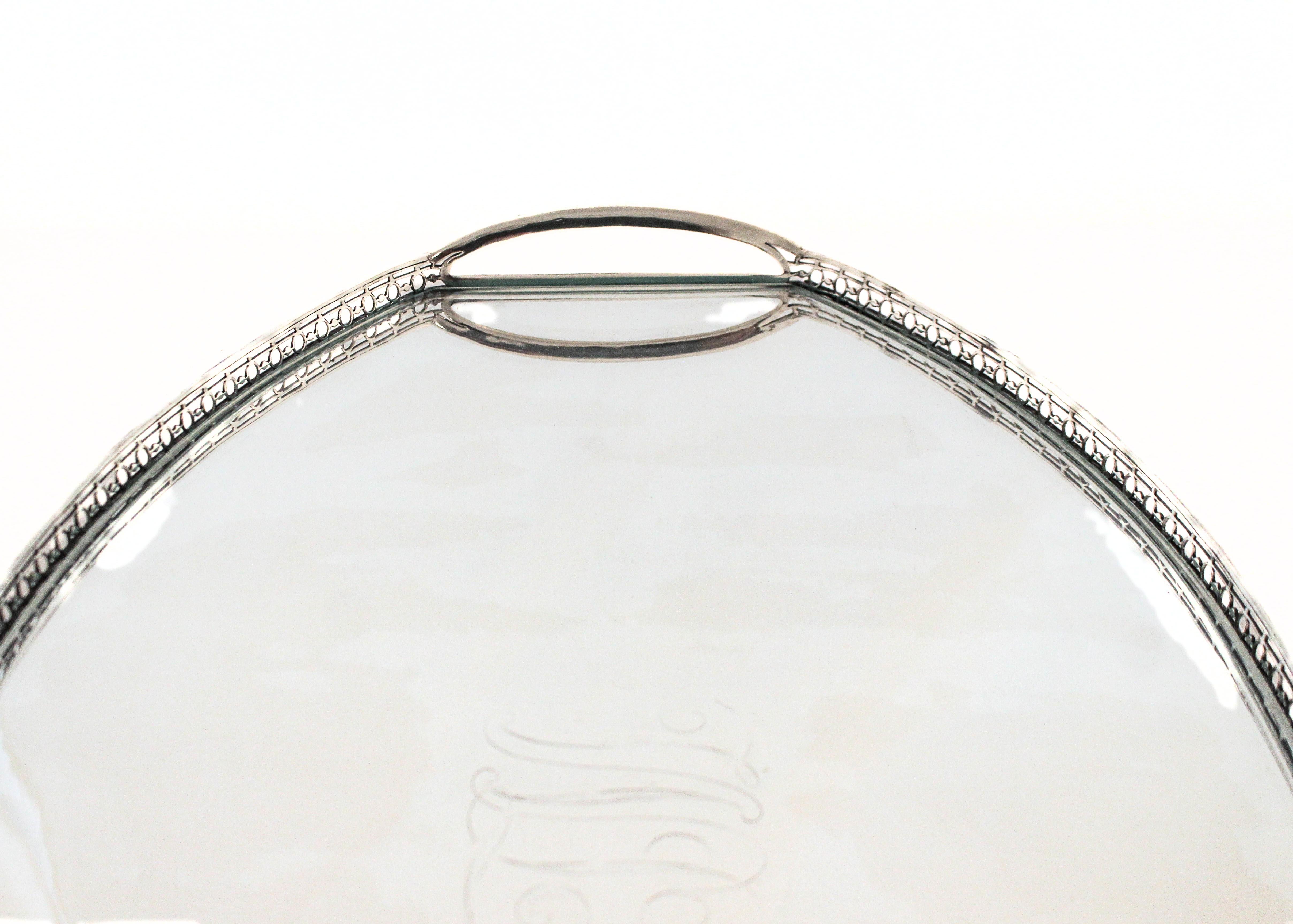 Americano Vassoio Tiffany Gallery in argento sterling (a) Gallery in vendita