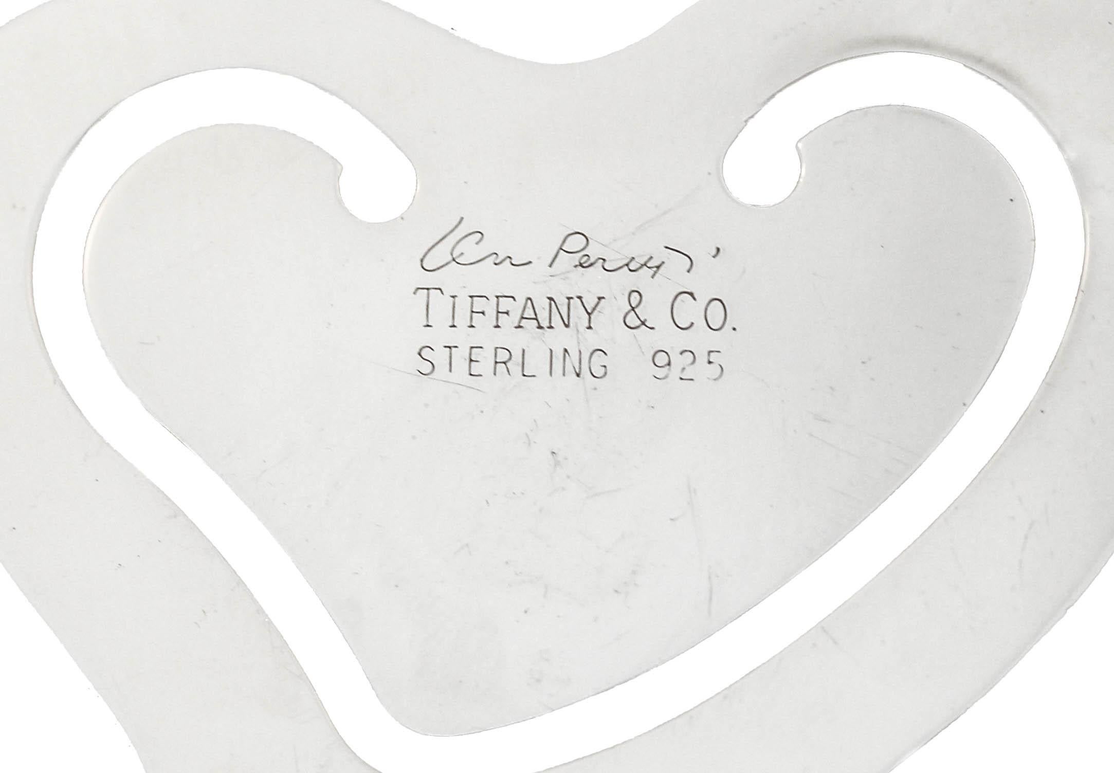 Sterling Silver Tiffany Heart Bookmark In Excellent Condition For Sale In Brooklyn, NY