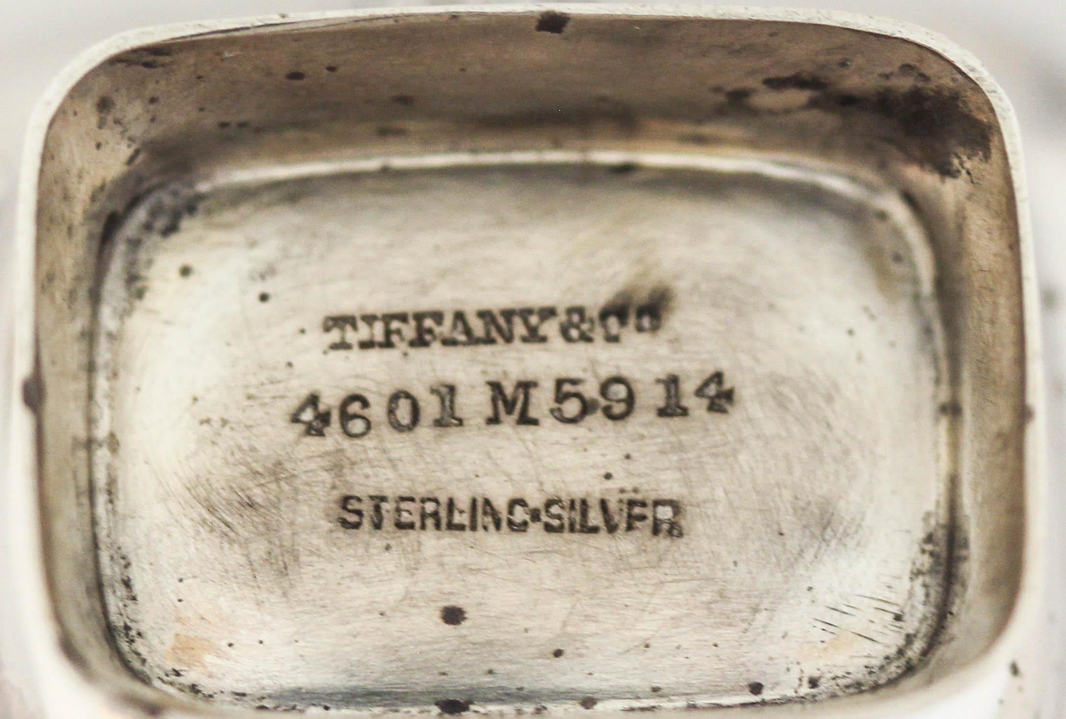 Milieu du XXe siècle Salières Tiffany en argent (4) en vente