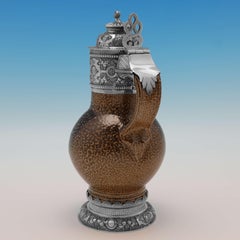 Brocca antica in argento e tigre - Chester 1911 - Nathan & Hayes