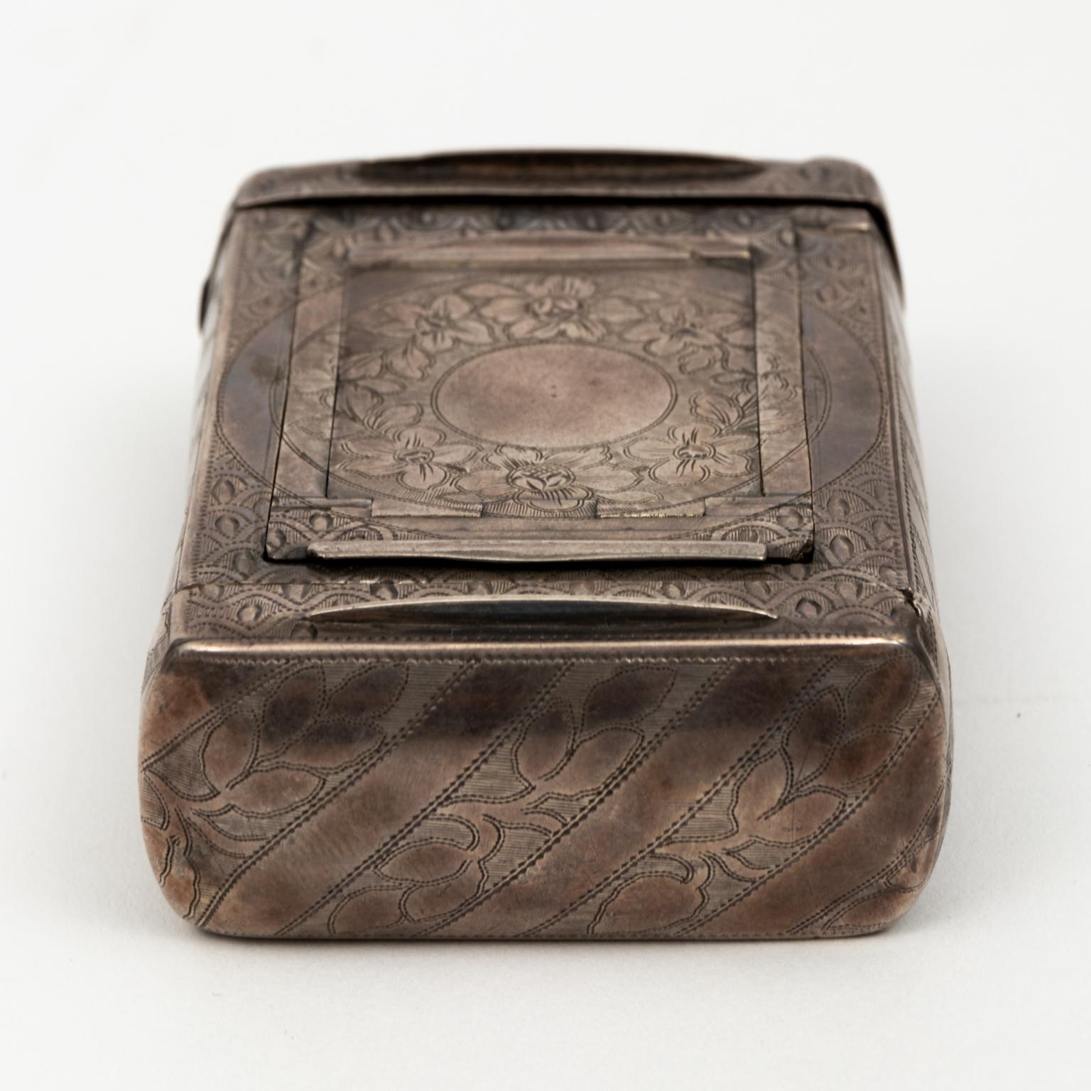 Sterling Silver Tinder Box In Good Condition In Stamford, CT