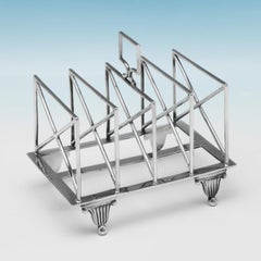19th Century Victorian Sterling Silver Toast Rack by William Hutton & Sons