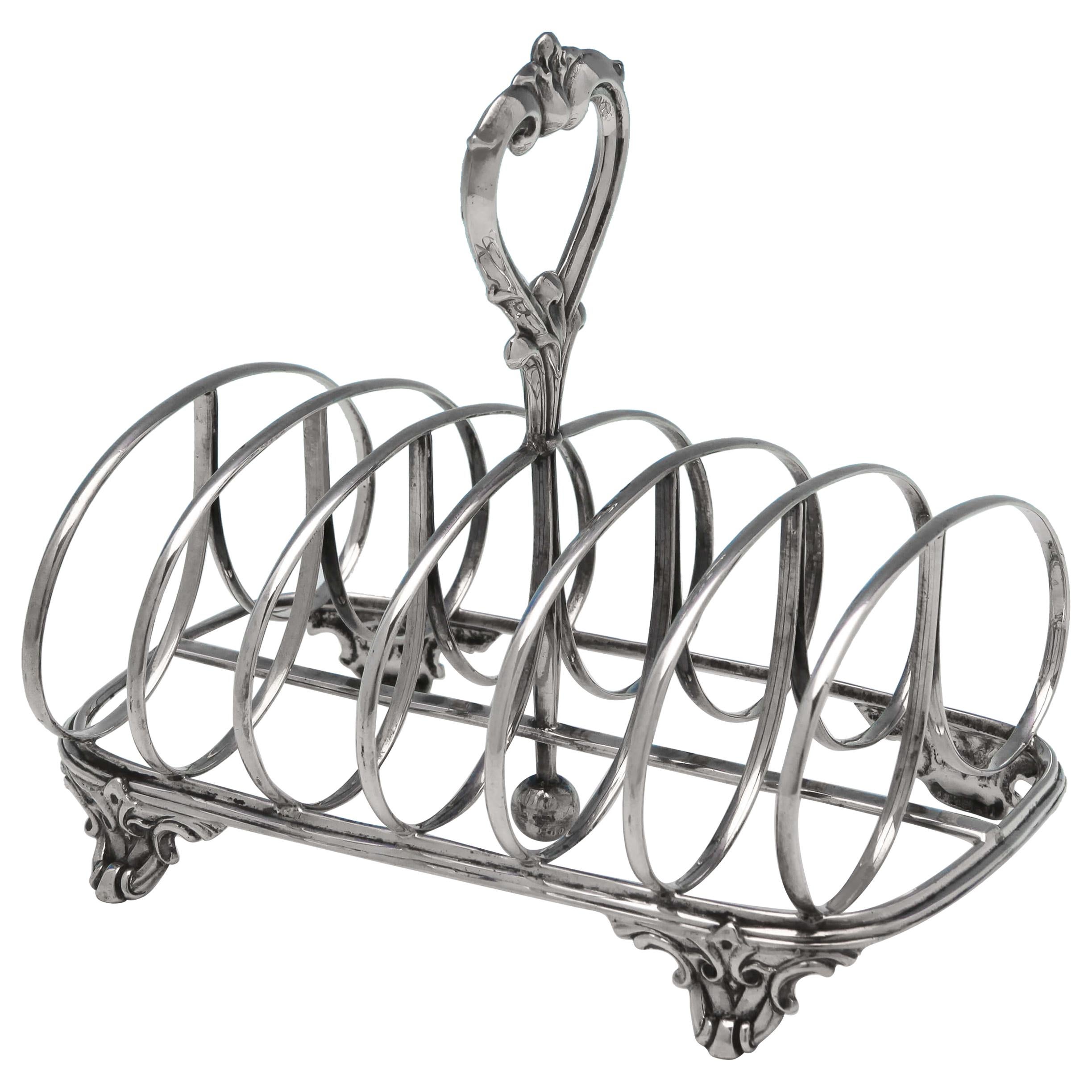 19th Century Victorian Antique Sterling Silver Toast Rack by William Evans 1874