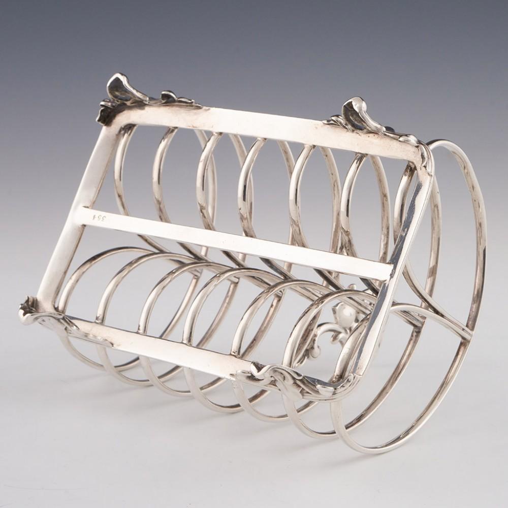 British Sterling Silver Toast Rack London 1852 For Sale