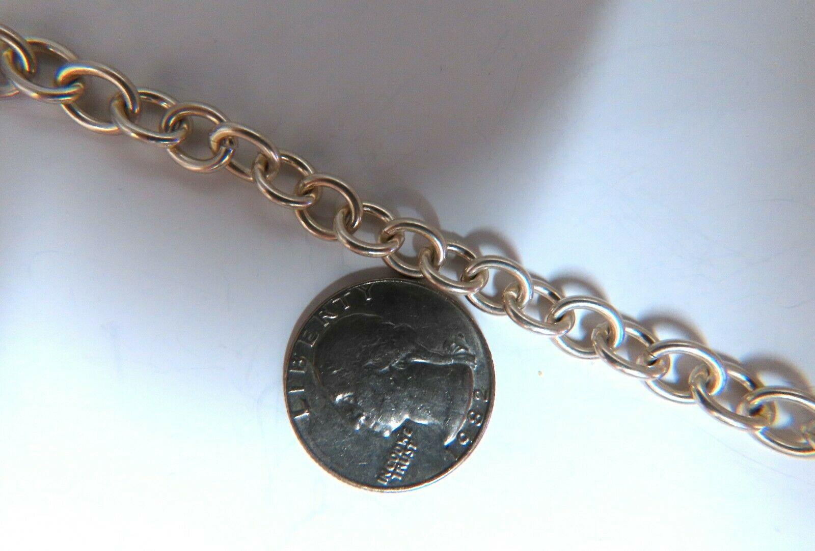 Bracelet à maillons à breloques en argent sterling à bascule en vente 1