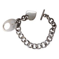 Sterling Silver Toggle Heart Link Bracelet
