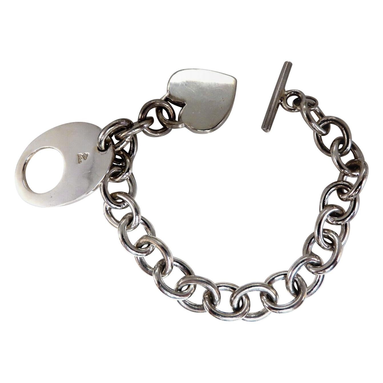 Sterling Silver Toggle Heart Link Bracelet*