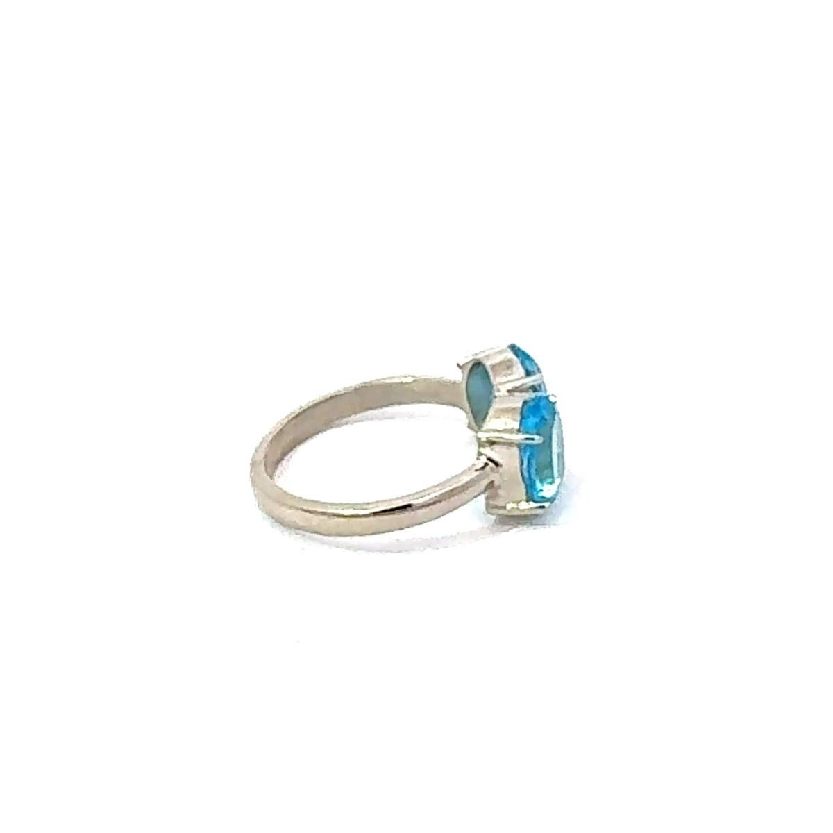 in vendita:  Anello Toi et Moi in argento Sterling con doppia pietra Topazio Blu Gioielli per Lei 3
