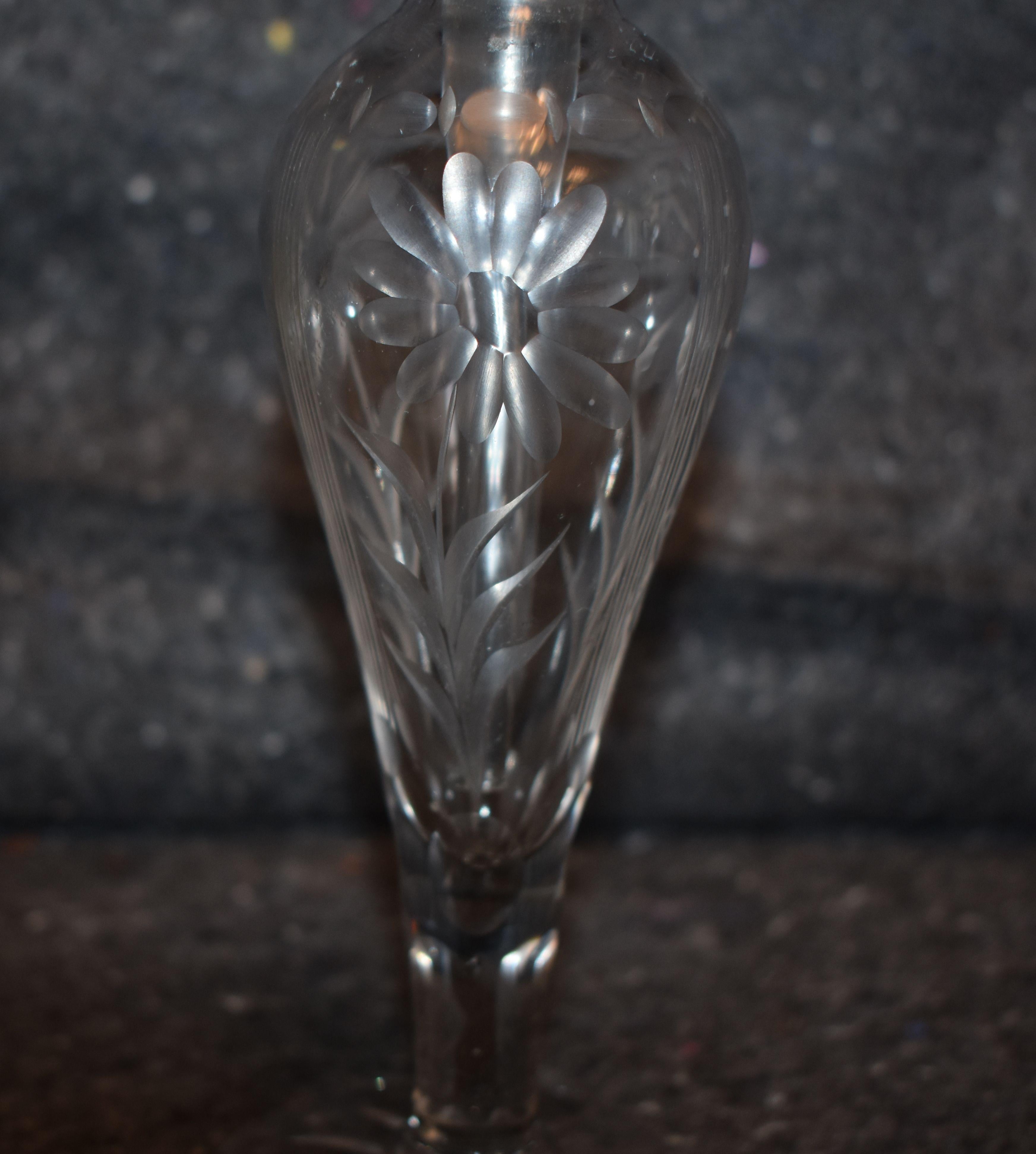 Art Deco Sterling Silver Top Perfume Bottle For Sale