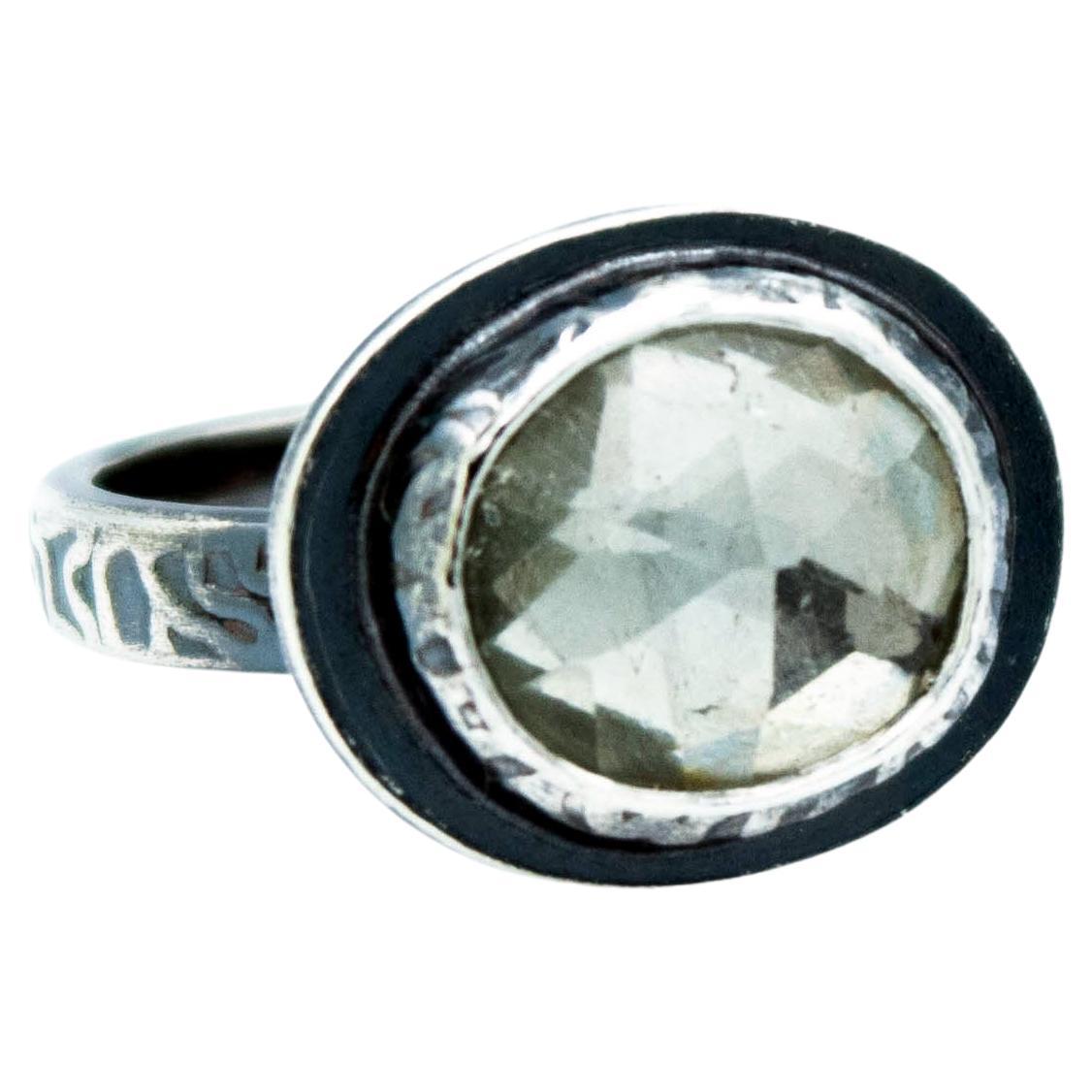 Sterling Silver Topaz Abyss Ring by TIN HAUS