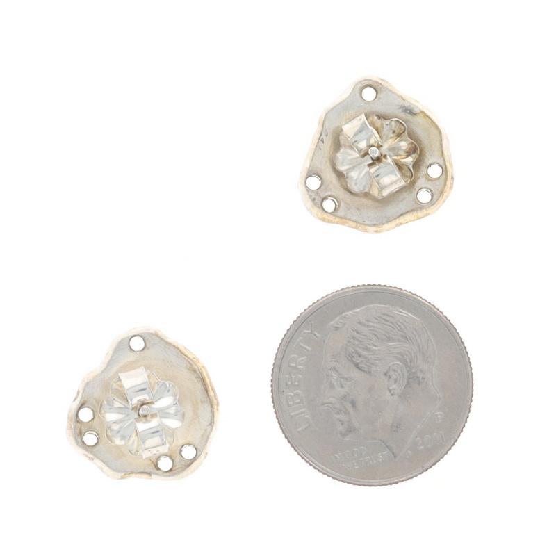 Sterlingsilber Topas-Ohrstecker - 925 & Gelbgold 18k rund .40ctw durchbohrt im Zustand „Hervorragend“ im Angebot in Greensboro, NC