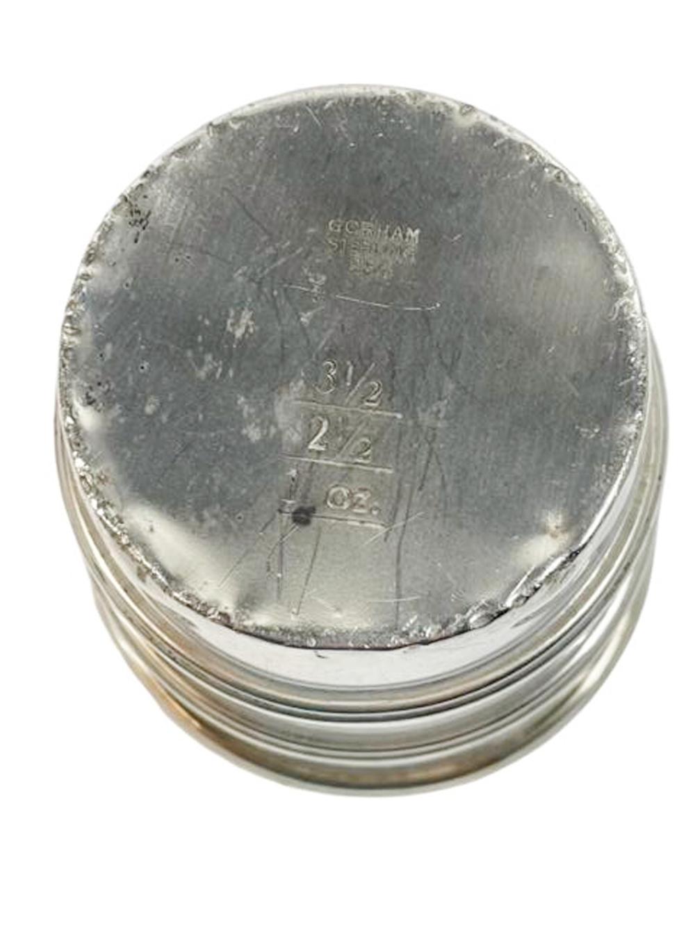 Sterlingsilber „Traffic Light“ Spirit Measure oder Jigger von Gorham Silver Co. (20. Jahrhundert) im Angebot
