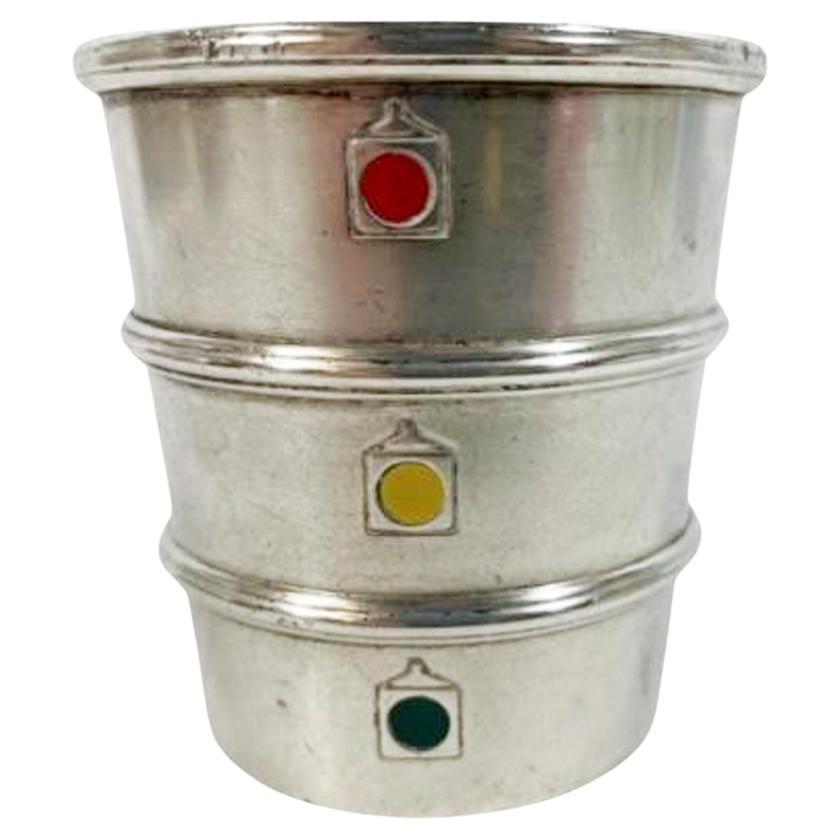 Medidor de licor o Jigger "Semáforo" de plata de ley de Gorham Silver Co.