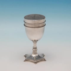 Gothic Revival Boxed Sterling Silver Travelling Communion Set from 1929