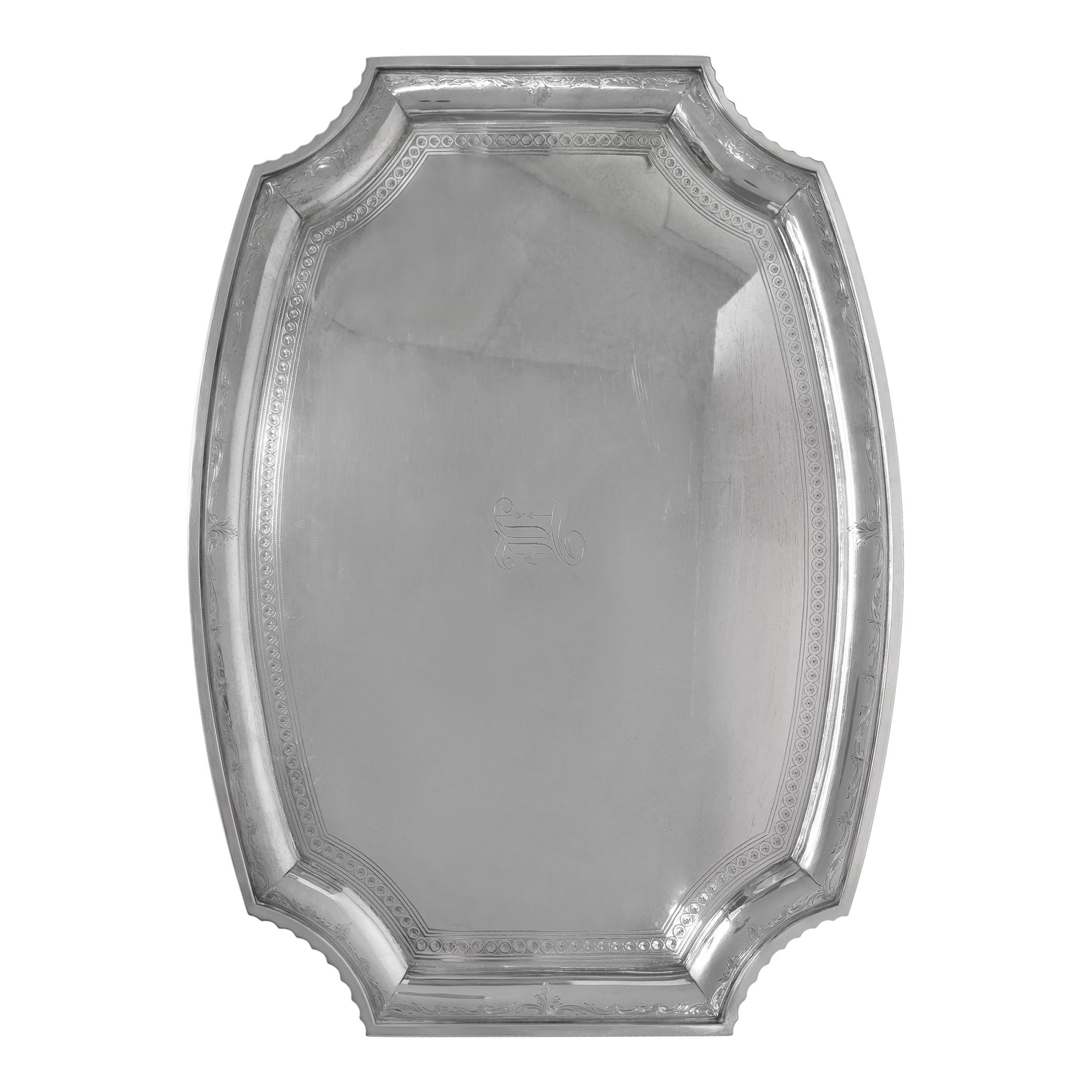 Large & Heavy Sterling SIlver tray by Gorham. Over 102.00 troy ounces of .925 sterling silver. 