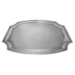 Vintage Sterling Silver Tray By Gorham. Hand Engraved Center Monogram.